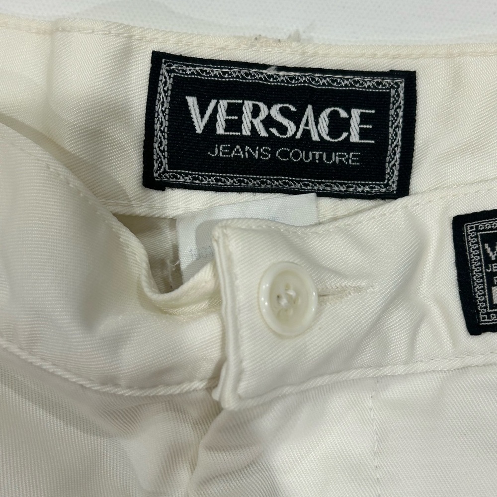 Versace Jeans Collection Cream Pants with Medusa Zipper 34/48 Italy size